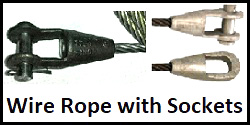 wire rope with socket ends